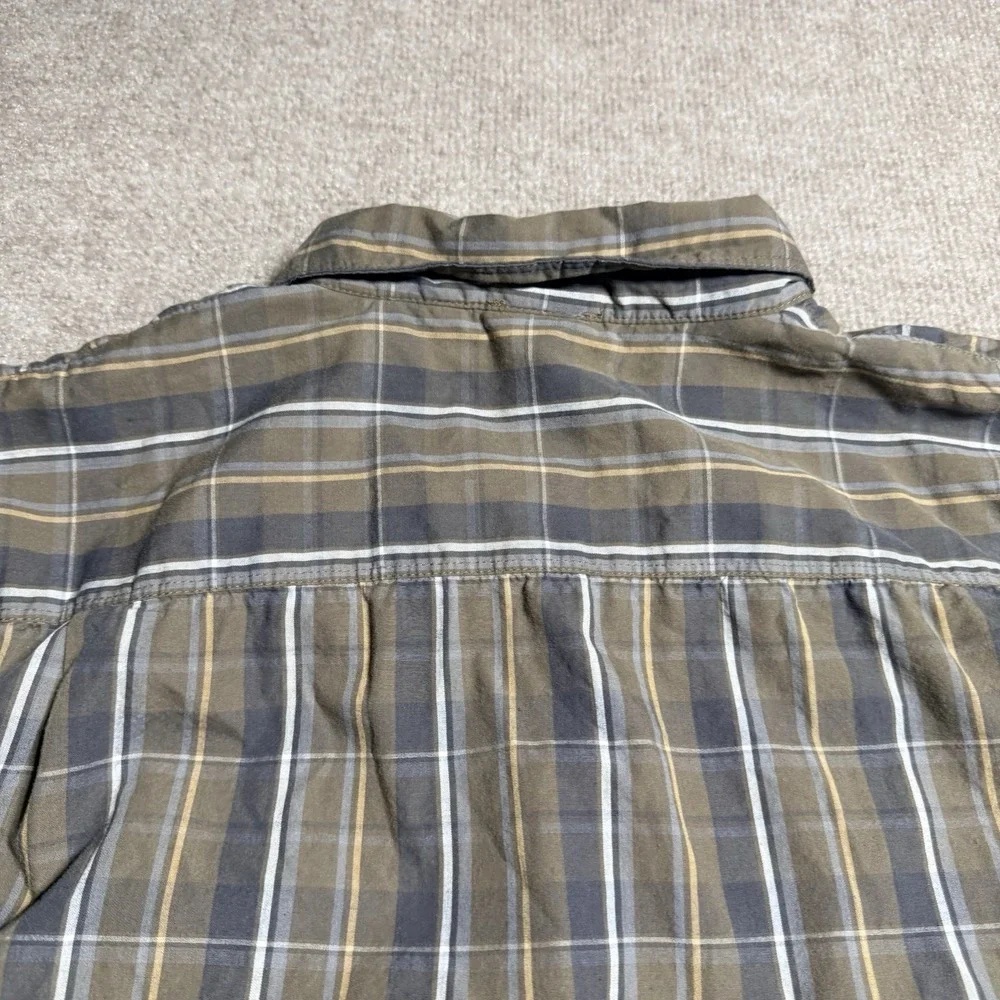 The North Face Men's XL Long Sleeve Multicolor‎ Green Gray Plaid Button Down